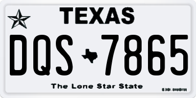 TX license plate DQS7865