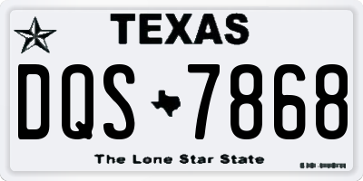 TX license plate DQS7868