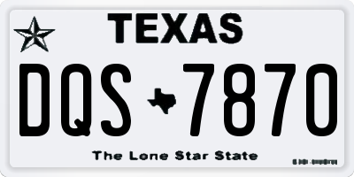 TX license plate DQS7870