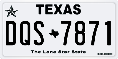 TX license plate DQS7871