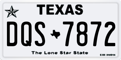 TX license plate DQS7872
