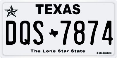 TX license plate DQS7874
