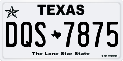 TX license plate DQS7875