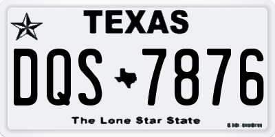 TX license plate DQS7876