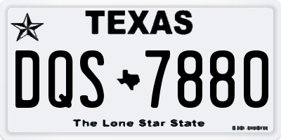 TX license plate DQS7880