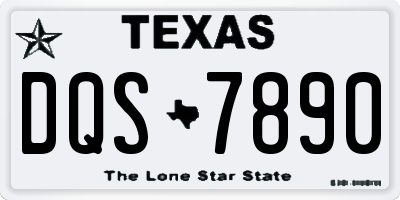 TX license plate DQS7890