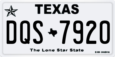 TX license plate DQS7920