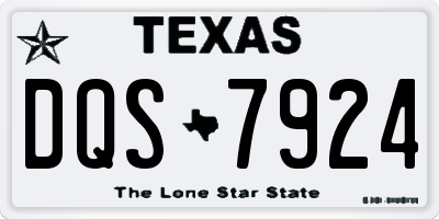 TX license plate DQS7924