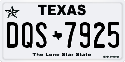 TX license plate DQS7925