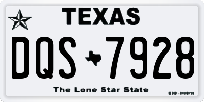 TX license plate DQS7928