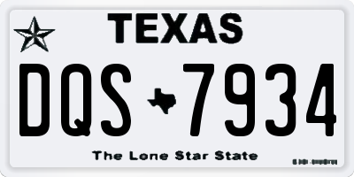 TX license plate DQS7934