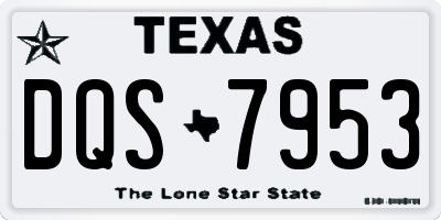 TX license plate DQS7953