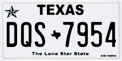 TX license plate DQS7954