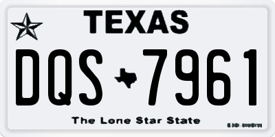 TX license plate DQS7961