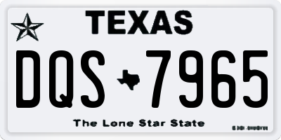 TX license plate DQS7965