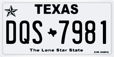 TX license plate DQS7981