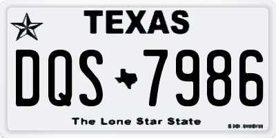 TX license plate DQS7986