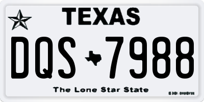TX license plate DQS7988
