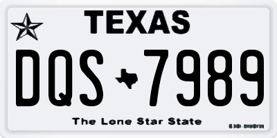 TX license plate DQS7989
