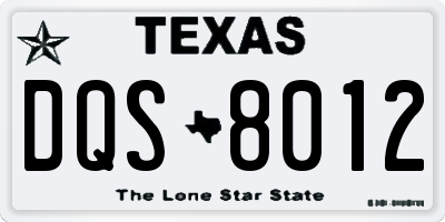 TX license plate DQS8012