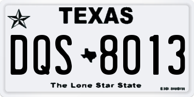 TX license plate DQS8013