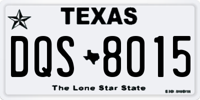 TX license plate DQS8015