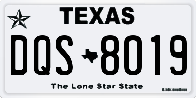 TX license plate DQS8019