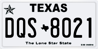 TX license plate DQS8021