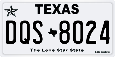 TX license plate DQS8024