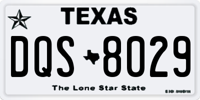 TX license plate DQS8029