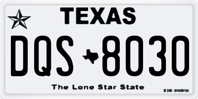 TX license plate DQS8030