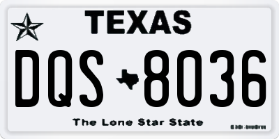 TX license plate DQS8036