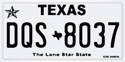 TX license plate DQS8037