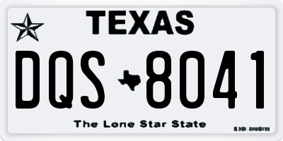 TX license plate DQS8041