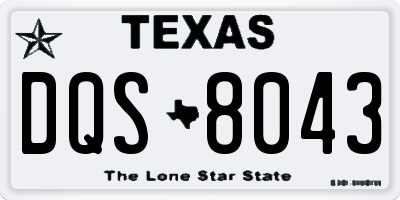TX license plate DQS8043