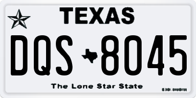 TX license plate DQS8045