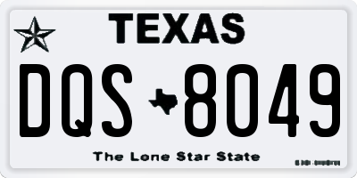 TX license plate DQS8049