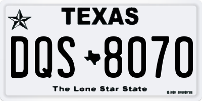 TX license plate DQS8070