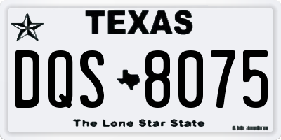 TX license plate DQS8075