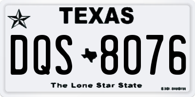 TX license plate DQS8076