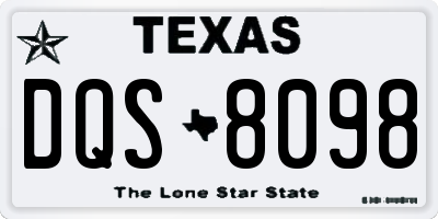 TX license plate DQS8098