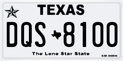 TX license plate DQS8100