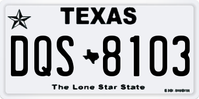 TX license plate DQS8103