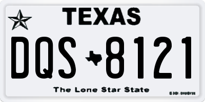 TX license plate DQS8121