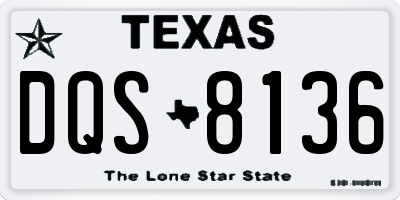TX license plate DQS8136