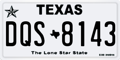 TX license plate DQS8143
