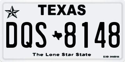 TX license plate DQS8148