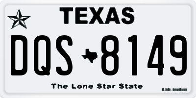 TX license plate DQS8149