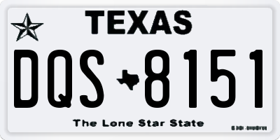 TX license plate DQS8151