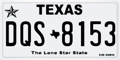 TX license plate DQS8153